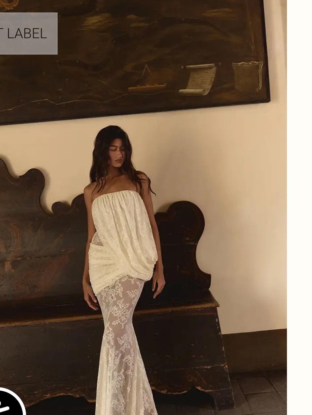 PrettyLittleThing White Strapless Lace Maxi Dress